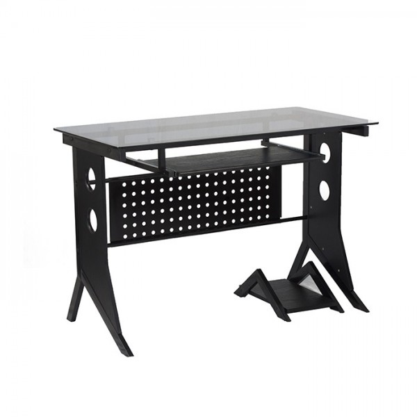 XTECH COMPUTER DESK BLACK W/TEMPERED GLASS TOP | CT-1211 - Image 1