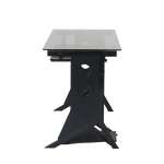 XTECH COMPUTER DESK BLACK W/TEMPERED GLASS TOP | CT-1211 - Image 