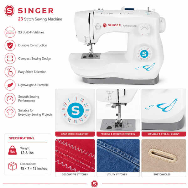 SINGER 23 STITCHES SEWING MACHINE | SIN-3333 - Image 