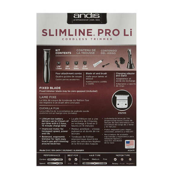 ANDIS SLIMLINE PRO LI BLACK | 32475 - Image 