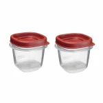 RUBBERMAID 0.5 CUP 2 PACK EASY FIND LID SQUARE STORAGE CONTAINER | 7J55 - Image 