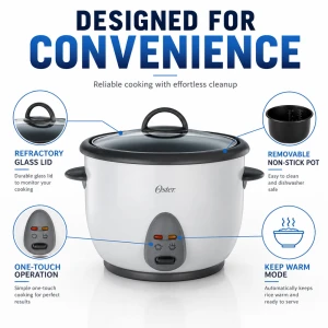 OSTER 10CUP RICE COOKER WHITE | CKSTRC1700W-013 - Image 