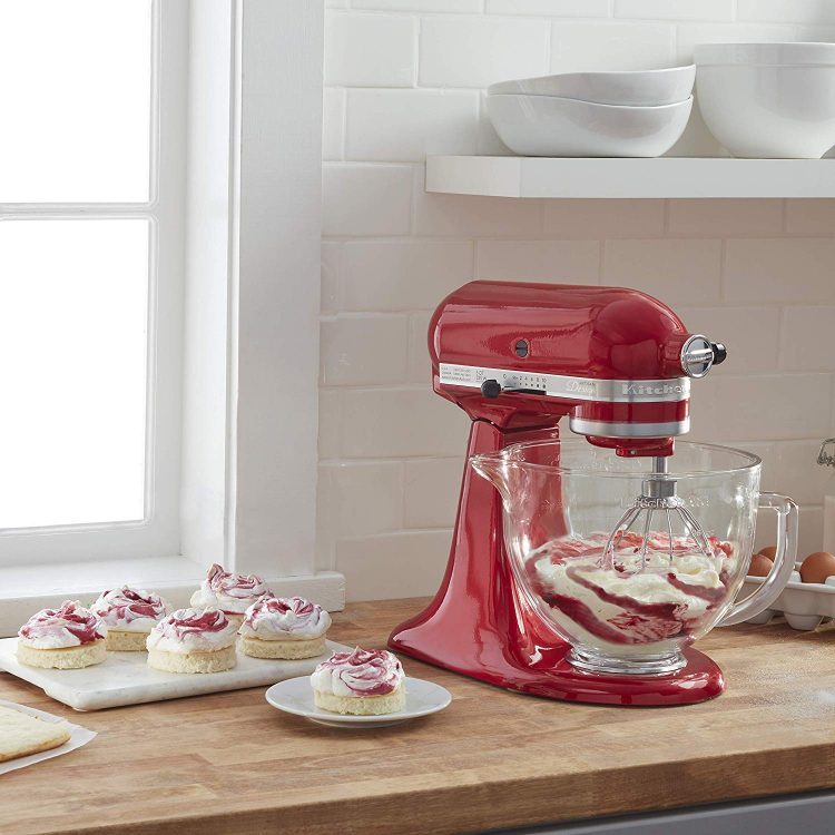 KITCHENAID 5 QT WITH GLASS BOWL STAND MIXER CANDY APPLE RED KSM155GBCA HSDS Online