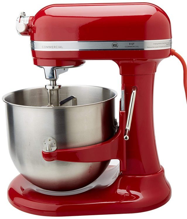 Red KitchenAid 8 qt. Commercial Mixer & Bowl Guard KSMC895ER