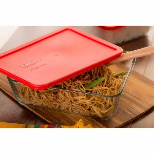 PYREX 10 PIECE GLASS STORAGE SET WITH PLASTIC COVERS | 1091198 - Image 