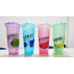 FROSTY SUCTION MUG 650ML CRYSTAL GLASS ICE CUP WITH STRAW | DBT-018652 - Image 