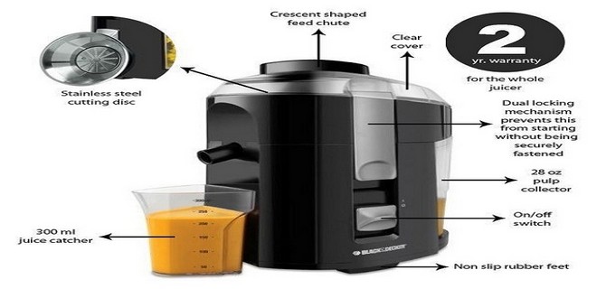 BLACK DECKER 400W FRUIT VERGETABLE JUICE EXTRACTOR JE2200B HSDS Online