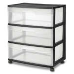 STERILITE WIDE 3 DRAWER CART BLACK FRAME | 29309001 - Image 