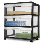 STERILITE WIDE 3 DRAWER CART BLACK FRAME | 29309001 - Image 