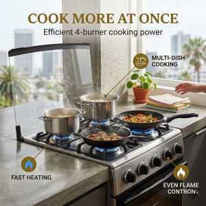 PREMIUM 4 BURNERS 20" STAINLESS STEEL FRONT GAS RANGE | PGS2006 - Image 