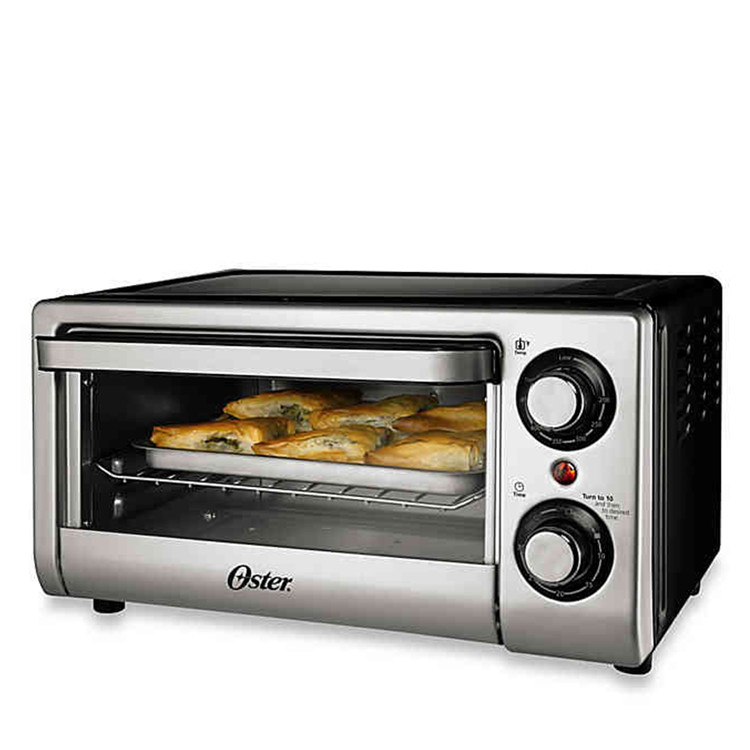 OSTER 4 SLICE TOASTER OVEN STAINLESS STEEL BLACK | TSSTTVSM9L - HSDS Online Oster Stainless Steel Toaster Oven