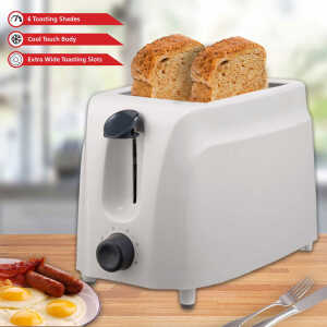BRENTWOOD 2-SLICE COOL TOUCH TOASTER WHITE 120V | TS-260W - Image 