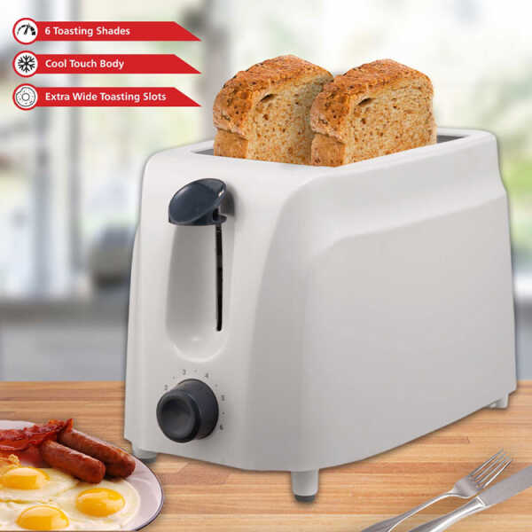 BRENTWOOD 2-SLICE COOL TOUCH TOASTER WHITE 120V | TS-260W - Image 