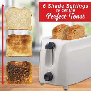 BRENTWOOD 2-SLICE COOL TOUCH TOASTER WHITE 120V | TS-260W - Image 