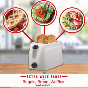 BRENTWOOD 2-SLICE COOL TOUCH TOASTER WHITE 120V | TS-260W - Image 