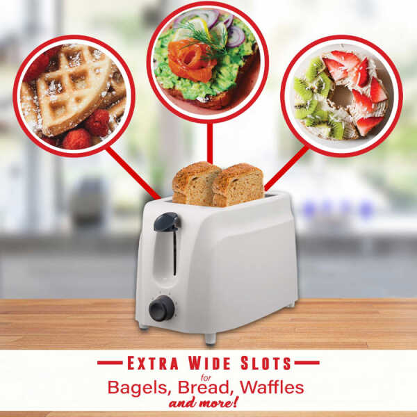 BRENTWOOD 2-SLICE COOL TOUCH TOASTER WHITE 120V | TS-260W - Image 