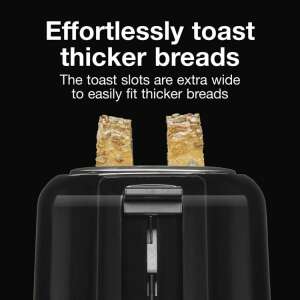 PROCTOR SILEX 2 WIDE SLOT (BAGEL) TOASTER - BLACK | 22215