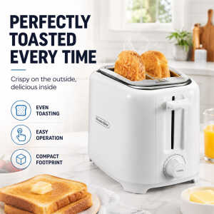 PROCTOR SILEX TOASTER 2 WIDE SLOT (BAGEL) WHITE | 22216 - Image 