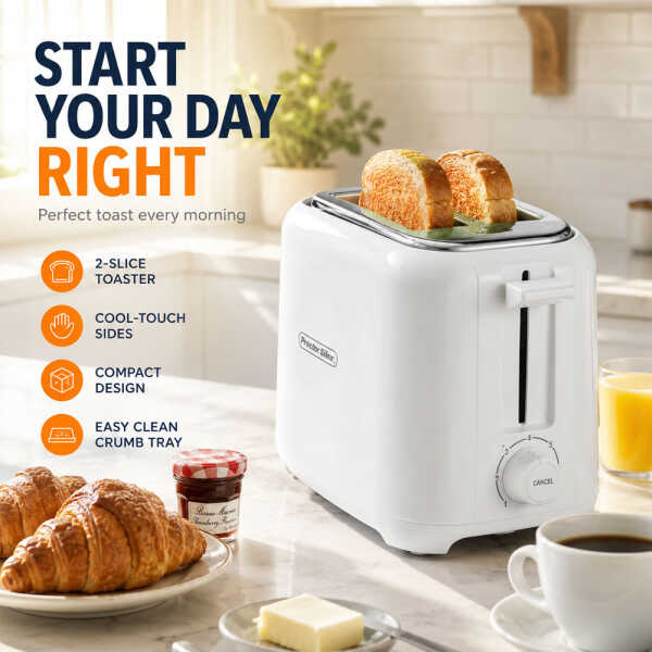 PROCTOR SILEX TOASTER 2 WIDE SLOT (BAGEL) WHITE | 22216 - Image 
