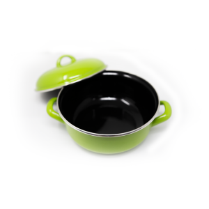 GREEN ENAMEL POT WITH LID 8X16 | AV006706