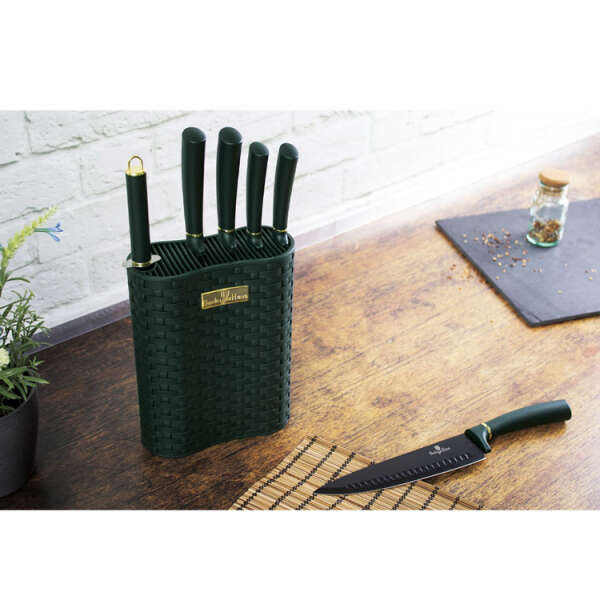 Knife Set with Stand Berlinger Haus BH/2448 Emerald