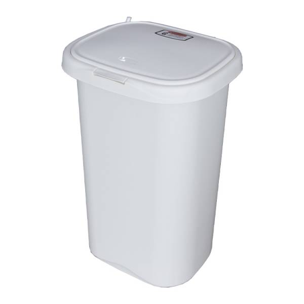 RUBBERMAID 13 GALLON WHITE TRASH CAN W/ LID | RMAD-FG5L5806WHT - Image 