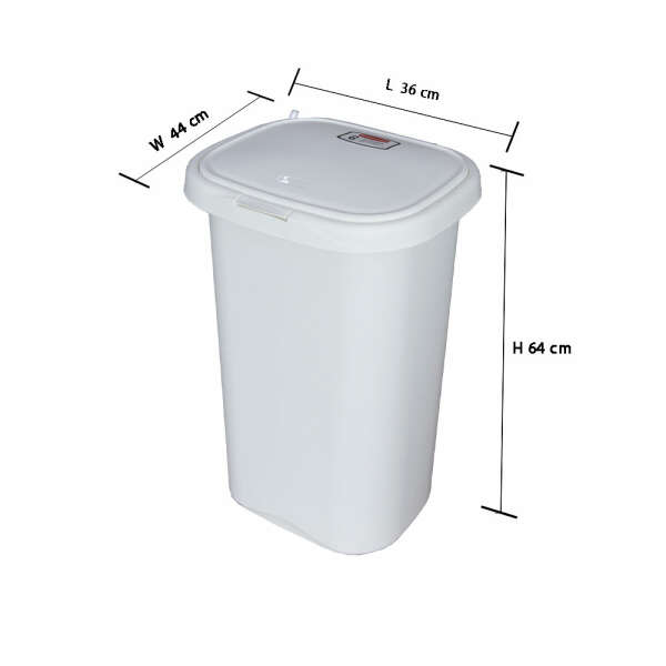 RUBBERMAID 13 GALLON WHITE TRASH CAN W/ LID | RMAD-FG5L5806WHT - Image 
