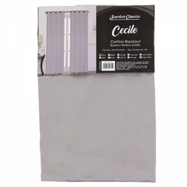 SCARLETT CLASSICS BLACKOUT CURTAIN | SCR-1702-GRE - Image 