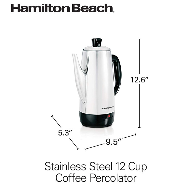 HAMILTON BEACH ELECTRIC 12 CUP COFFEE PERCOLATOR MODEL 40622R