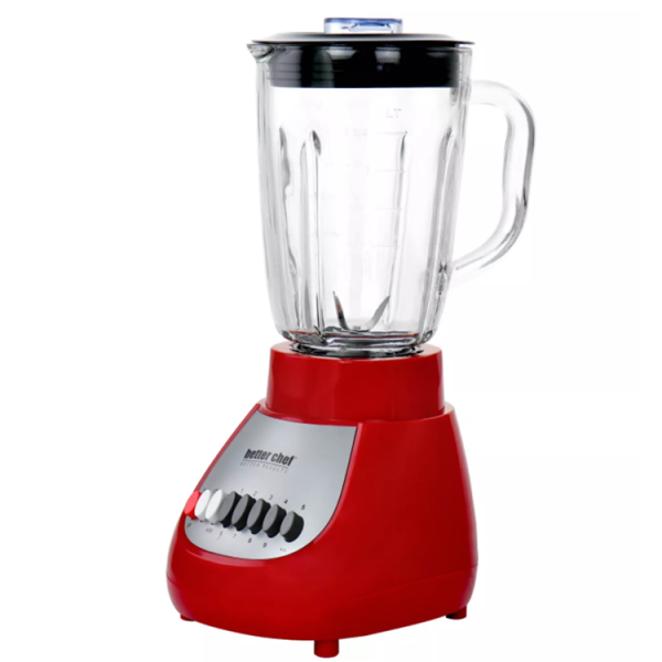 BETTER CHEF 10 SPEED 350W PLASTIC JAR BLENDER RED | IM-612R - Image 
