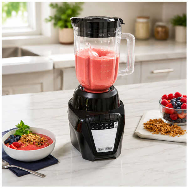 BLACK & DECKER 8-SPEED BLENDER W/PLASTIC JAR BLACK | BL0877-1BDLA - Image 