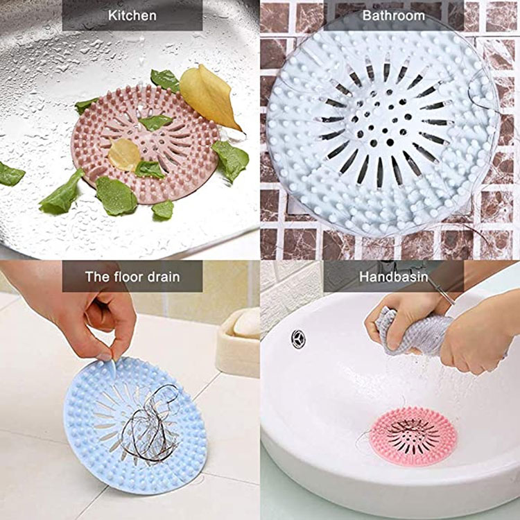 Shower Drain Hair Catcher with Suction Cups Easy to Install and Clean  Suitable for Bathroom Bathtub and Kitchen 3 Pack Flat Shower Drain Hair  Trap TPR