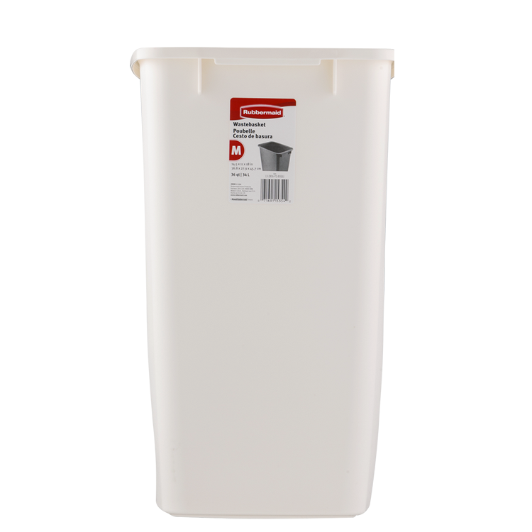 RUBBERMAID 36QT BISQUE OPEN WASTEBASKET | FG2806TPBISQU