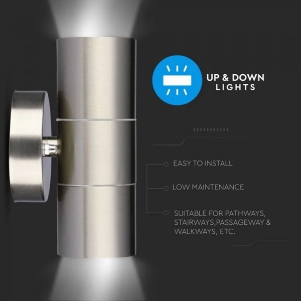 OUTSIDE STAINLESS STEEL WALL LAMP SPOT 2XGU-10 35W 110V | 3939 - Image 