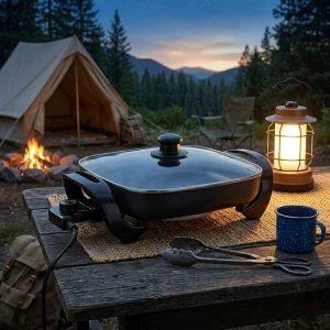 PREMIUM 12X12" ELECTRIC SKILLET 120V-1200W BLACK | PES1211 - Image 