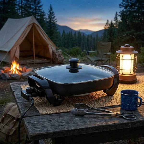 PREMIUM 12X12" ELECTRIC SKILLET 120V-1200W BLACK | PES1211 - Image 