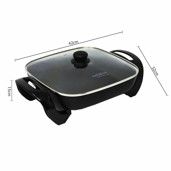 PREMIUM 12X12" ELECTRIC SKILLET 120V-1200W BLACK | PES1211 - Image 