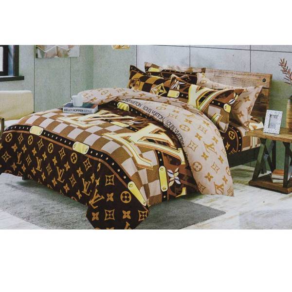 LOUIS VUITTON WHITE BROWN BEDSHEET | HIR-LV-WIT/BRUIN - Image 