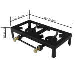 IRON GAS COOKTOP 2 BURNER BLACK | PRIMO-C421025 - Image 