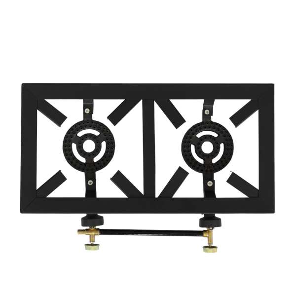 IRON GAS COOKTOP 2 BURNER BLACK | PRIMO-C421025 - Image 