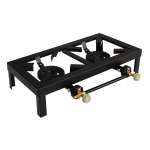 IRON GAS COOKTOP 2 BURNER BLACK | PRIMO-C421025 - Image 