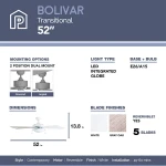 PROMINENCE HOME 52" BOLIVAR INDOOR WHITE CEILING FAN | 80101 - Image 