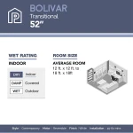 PROMINENCE HOME 52" BOLIVAR INDOOR WHITE CEILING FAN | 80101 - Image 