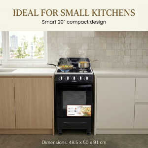 PREMIER GASRANGE 20" 4 BURNER BLACK | EF-6651NG204B - Image 