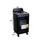 PREMIER GASRANGE 20" 4 BURNER BLACK | EF-6651NG204B - Image 