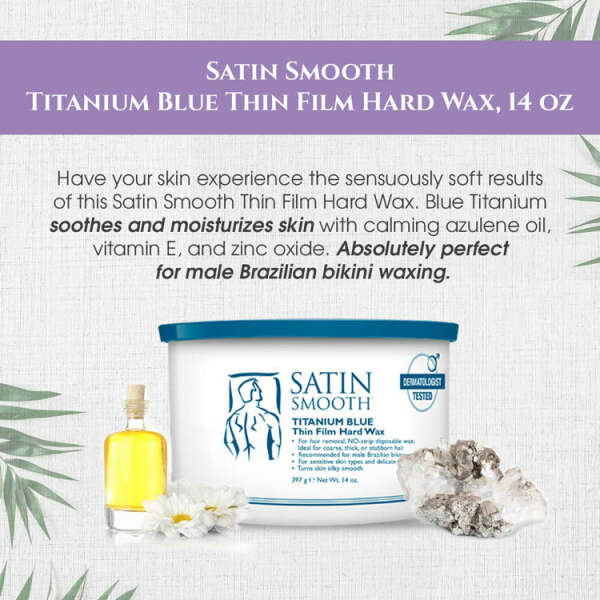 SATIN SMOOTH TITANIUM BLUE THIN FILM HAIR REMOVAL HARD WAX | SSTBHW010 - Image 