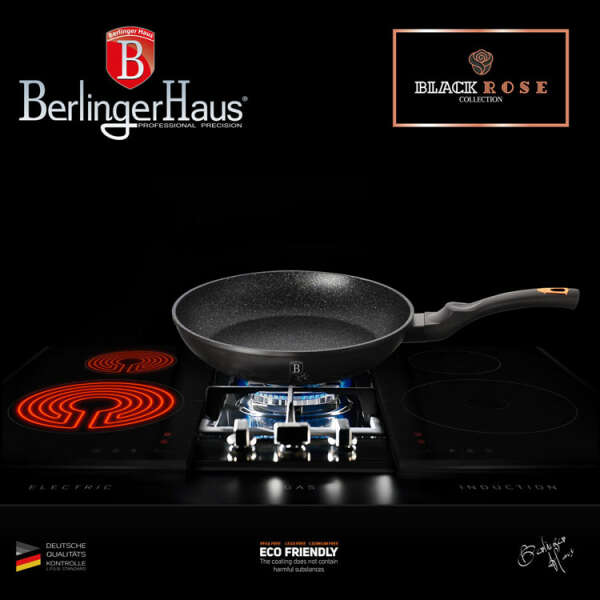 BERLINGER HAUS FRYING PAN 24 CM BLACK ROSE | BH-1634 - Image 