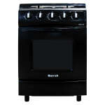 BOTRALI 4 BURNER GAS STOVE WITH LID BLACK 24'' | K60-1B - Image 