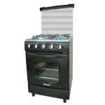 BOTRALI 4 BURNER GAS STOVE WITH LID BLACK 24'' | K60-1B - Image 