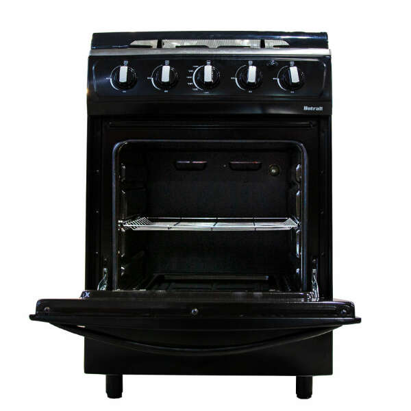 BOTRALI 4 BURNER GAS STOVE WITH LID BLACK 24'' | K60-1B - Image 